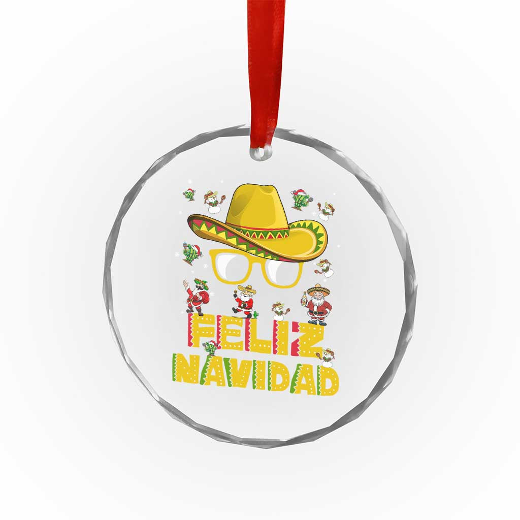 Mexico Xmas Crystal Glass Ornament Feliz Navidad Sombrero TS10 Print Your Wear