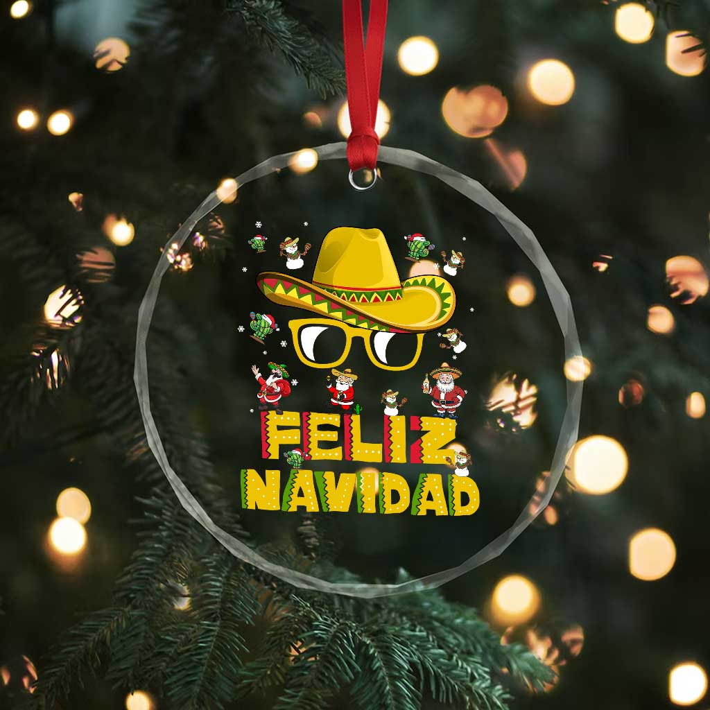Mexico Xmas Crystal Glass Ornament Feliz Navidad Sombrero TS10 Print Your Wear