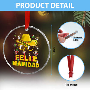 Mexico Xmas Crystal Glass Ornament Feliz Navidad Sombrero TS10 Print Your Wear