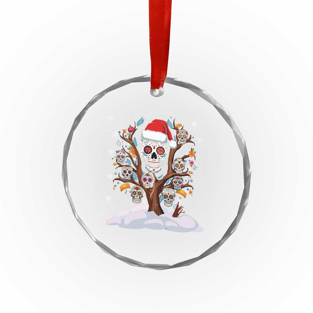 Mexico Xmas Crystal Glass Ornament Sugar Skull On Tree Funny Xmas TS09 Print Your Wear