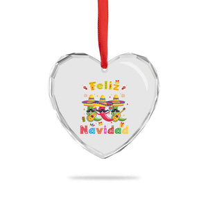 Mexico Xmas Heart Crystal Glass Ornament Feliz Navidad Mexican Fiesta Hot Pepper Guitar Party TS09 Print Your Wear
