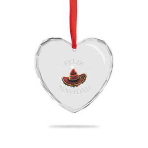 Mexico Xmas Heart Crystal Glass Ornament Feliz Navidad Santa Hat Sombrero TS09 Print Your Wear