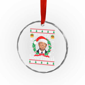 Mexico Xmas Trump Crystal Glass Ornament Feliz Navidad Funny Trump Santa Hat Xmas Ugly TS10 Print Your Wear
