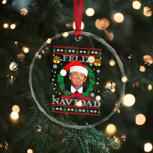 Mexico Xmas Trump Crystal Glass Ornament Feliz Navidad Funny Trump Santa Hat Xmas Ugly TS10 Print Your Wear