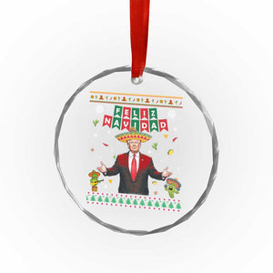 Mexico Xmas Trump Crystal Glass Ornament Feliz Navidad Xmas Funny Trump Santa Ugly Gift TS10 Print Your Wear