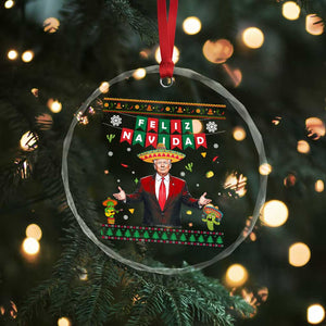 Mexico Xmas Trump Crystal Glass Ornament Feliz Navidad Xmas Funny Trump Santa Ugly Gift TS10 Print Your Wear