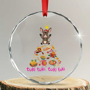 Mi Burrito Sabanero Crystal Glass Ornament Donkey Mexican Christmas TS14 Transparent Glass 3'' Circle Print Your Wear