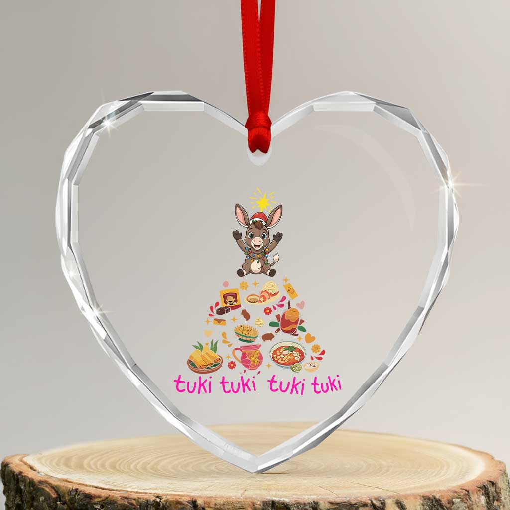 Mi Burrito Sabanero Heart Crystal Glass Ornament Donkey Mexican Christmas TS14 Transparent Glass 3'' Heart Print Your Wear
