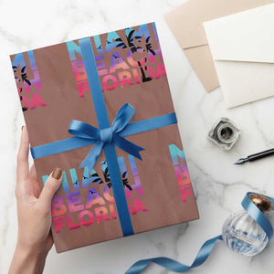 Miami Beach Florida Proud Wrapping Paper Roll Floridian Retro Palms Trees