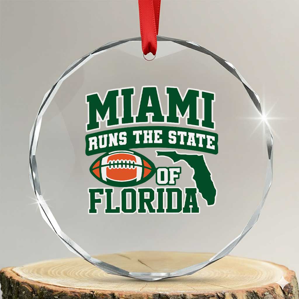 Miami Crystal Glass Ornament Runs The State of Florida Dade County 305 Pride TS10 Transparent Glass 3'' Circle Print Your Wear