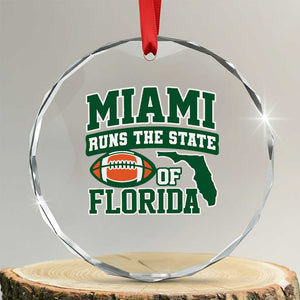 Miami Crystal Glass Ornament Runs The State of Florida Dade County 305 Pride TS10 Transparent Glass 3'' Circle Print Your Wear
