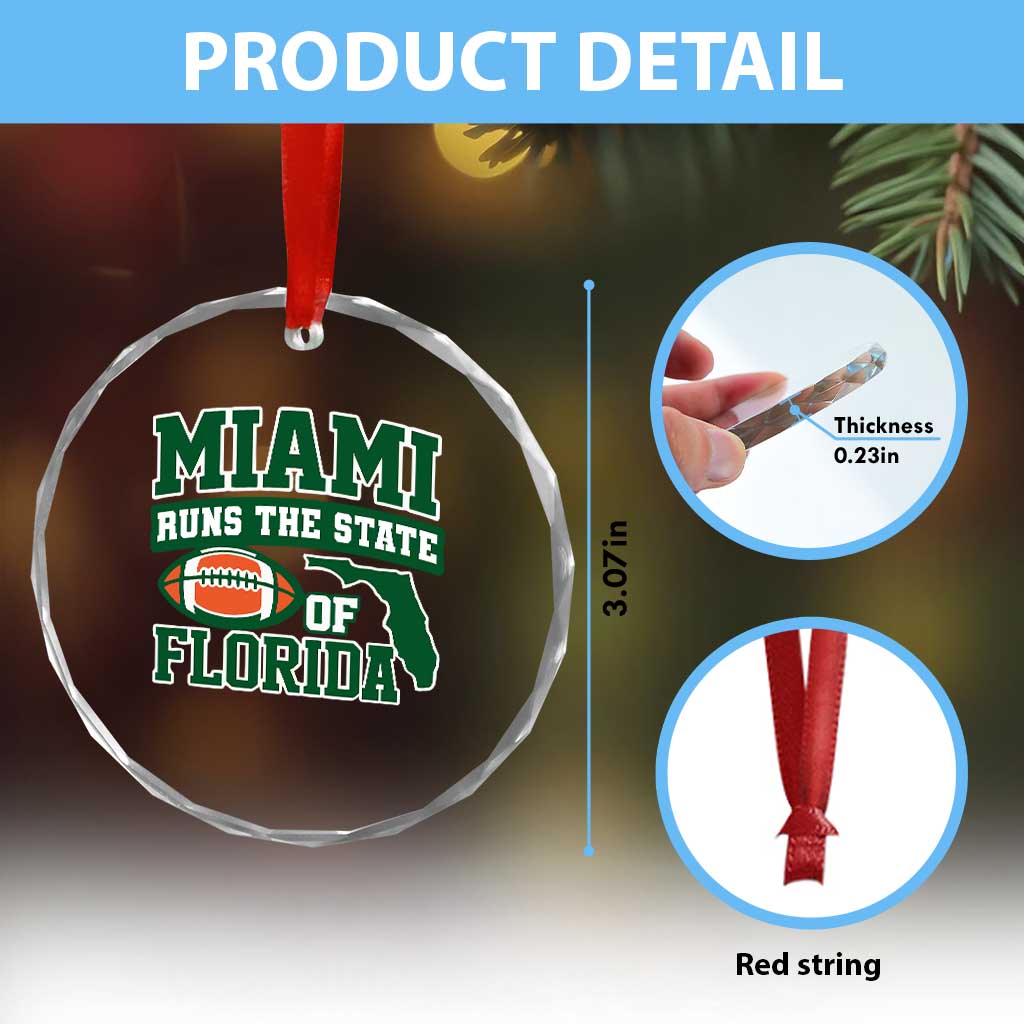 Miami Crystal Glass Ornament Runs The State of Florida Dade County 305 Pride TS10 Print Your Wear