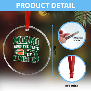 Miami Crystal Glass Ornament Runs The State of Florida Dade County 305 Pride TS10 Print Your Wear