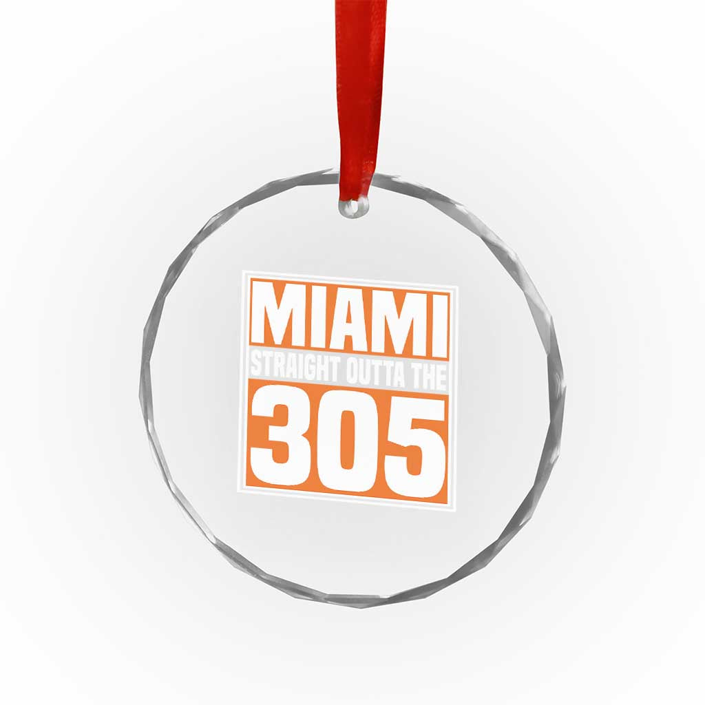 Miami Crystal Glass Ornament Straight Outta The 305 Area Code Florida Pride TS10 Print Your Wear