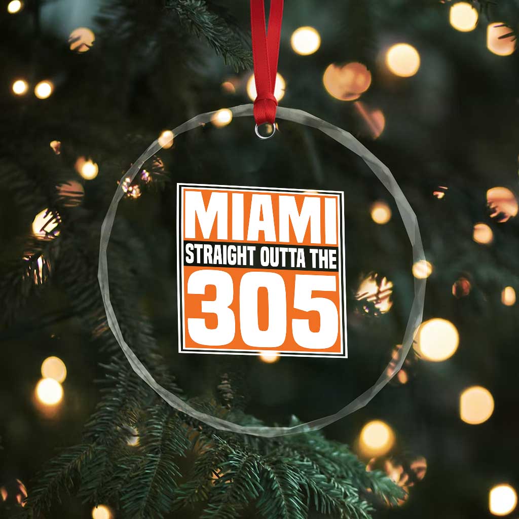 Miami Crystal Glass Ornament Straight Outta The 305 Area Code Florida Pride TS10 Print Your Wear