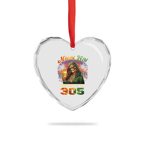 Miami Girl Skeleton Property of the 305 Heart Crystal Glass Ornament Tropical City Florida Pride Street Style TS02 Print Your Wear