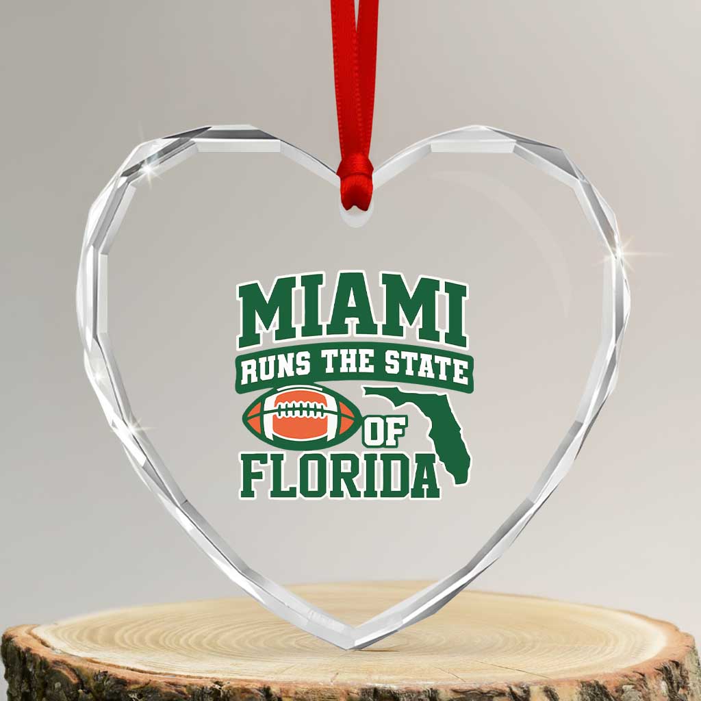 Miami Heart Crystal Glass Ornament Runs The State of Florida Dade County 305 Pride TS10 Transparent Glass 3'' Heart Print Your Wear