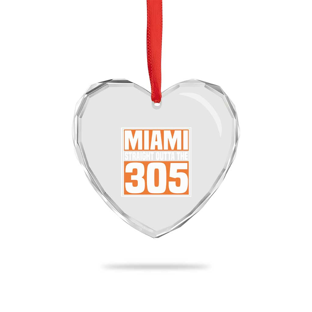 Miami Heart Crystal Glass Ornament Straight Outta The 305 Area Code Florida Pride TS10 Print Your Wear