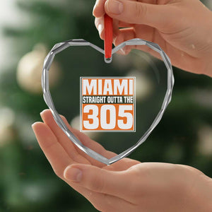 Miami Heart Crystal Glass Ornament Straight Outta The 305 Area Code Florida Pride TS10 Print Your Wear