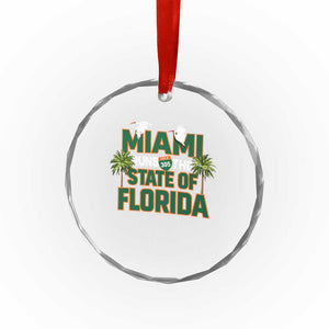 Miami Runs The State of Florida Crystal Glass Ornament FL Miami Dade County 305 Pride TS10 Print Your Wear