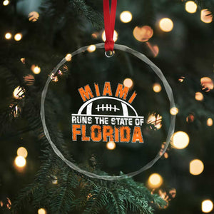 Miami Runs The State of Florida Dade County 305 Pride Crystal Glass Ornament TS10 Print Your Wear