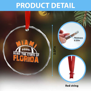 Miami Runs The State of Florida Dade County 305 Pride Crystal Glass Ornament TS10 Print Your Wear