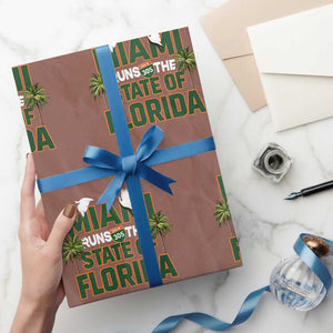 Miami Runs The State of Florida Wrapping Paper Roll FL Miami Dade County 305 Pride TS10 Mocha Print Your Wear