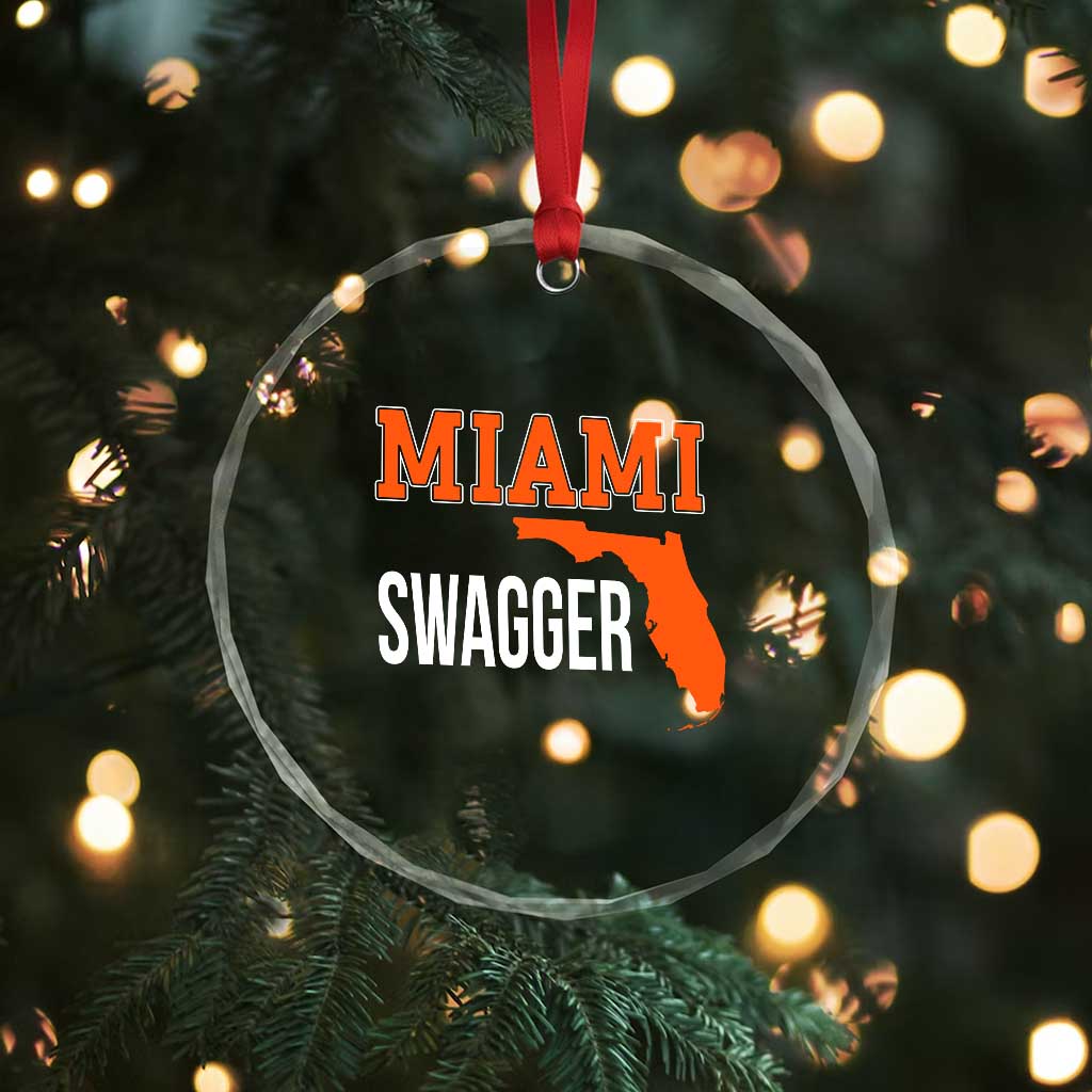 Miami Swagger Pride Crystal Glass Ornament Florida State Map Local Love TS02 Print Your Wear