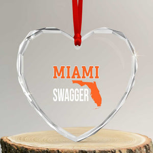 Miami Swagger Pride Heart Crystal Glass Ornament Florida State Map Local Love TS02 Transparent Glass 3'' Heart Print Your Wear