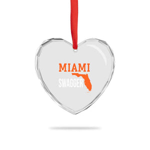 Miami Swagger Pride Heart Crystal Glass Ornament Florida State Map Local Love TS02 Print Your Wear
