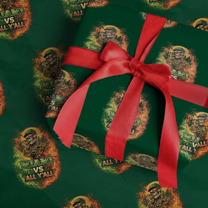 Miami vs All You All 305 Skeleton Flame Graphic Wrapping Paper Roll Tropical City Pride Florida Love TS02 Green Print Your Wear