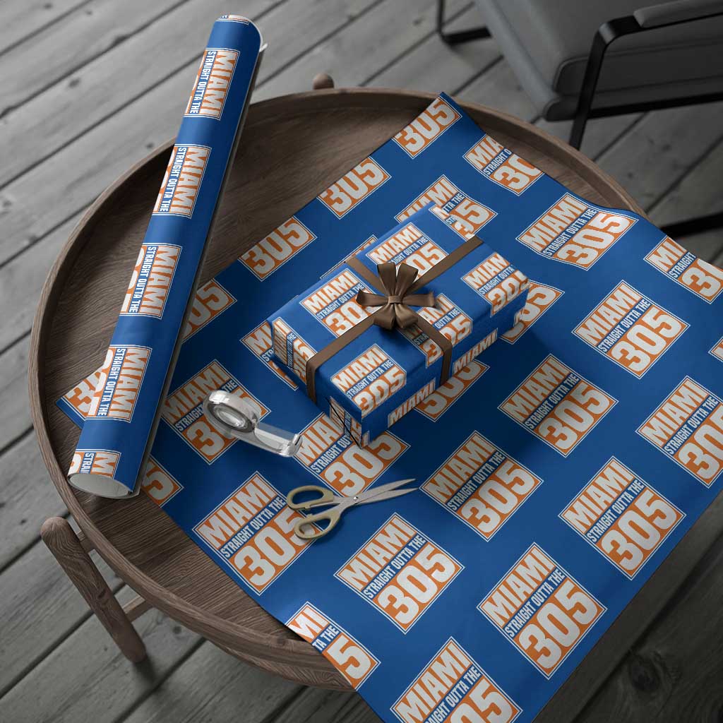 Miami Wrapping Paper Roll Straight Outta The 305 Area Code Florida Pride TS10 Blue Print Your Wear