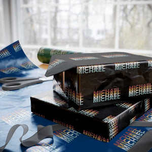 Michael Birthday Gift Wrapping Paper Roll Vintage Retro Michael Name Typography TS12 Black Print Your Wear