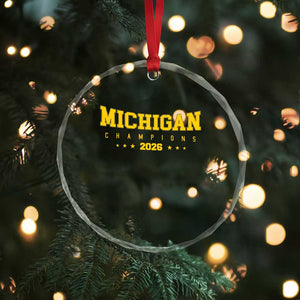 Michigan 2026 Basketball Victory Crystal Glass Ornament Champions Pride Fan Gift TS12 Print Your Wear