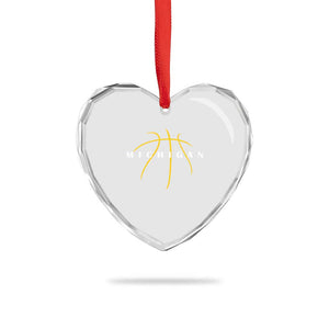Michigan Fan Basketball Grooves Graphic MI State Heart Crystal Glass Ornament TS11 Print Your Wear