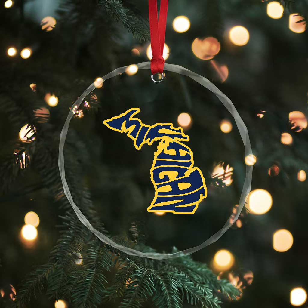 Michigan Lover State Map Pride Souvenir Gift Crystal Glass Ornament TS12 Print Your Wear