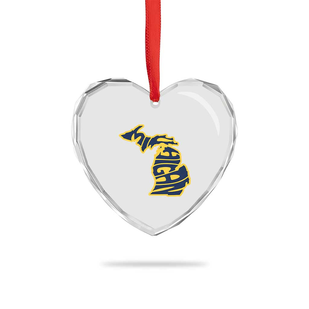 Michigan Lover State Map Pride Souvenir Gift Heart Crystal Glass Ornament TS12 Print Your Wear