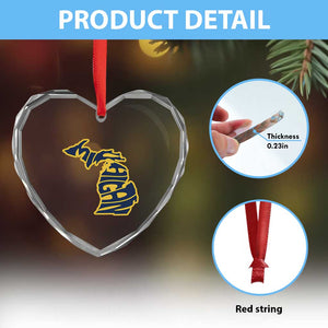 Michigan Lover State Map Pride Souvenir Gift Heart Crystal Glass Ornament TS12 Print Your Wear