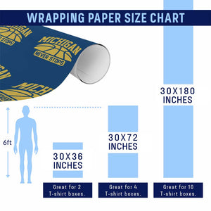 Michigan Never Stops Wrapping Paper Roll Great Lakes State Basketball Pride Gift TS12 Print Your Wear