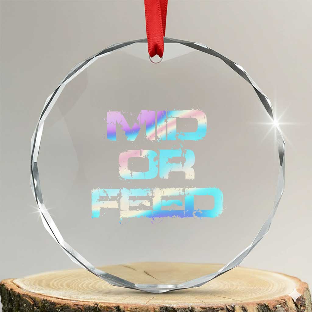 Mid Or Feed Iridescent Effect Crystal Glass Ornament Funny Game Lover Gift TS12 Transparent Glass 3'' Circle Print Your Wear