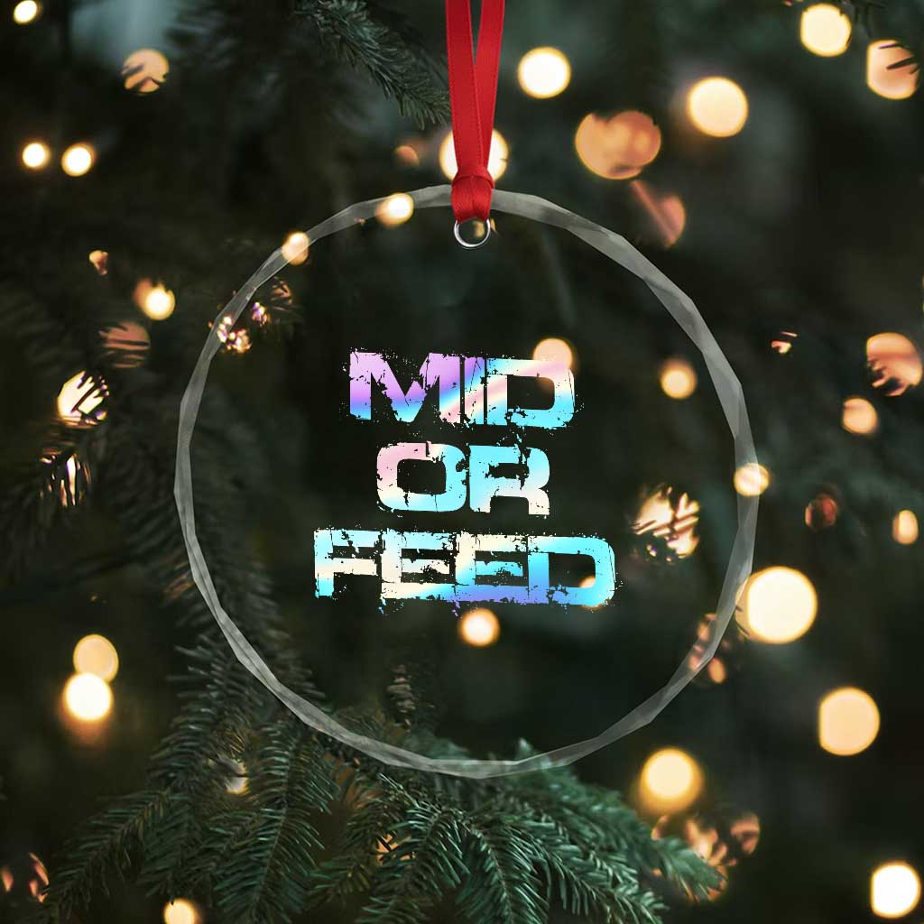 Mid Or Feed Iridescent Effect Crystal Glass Ornament Funny Game Lover Gift TS12 Print Your Wear