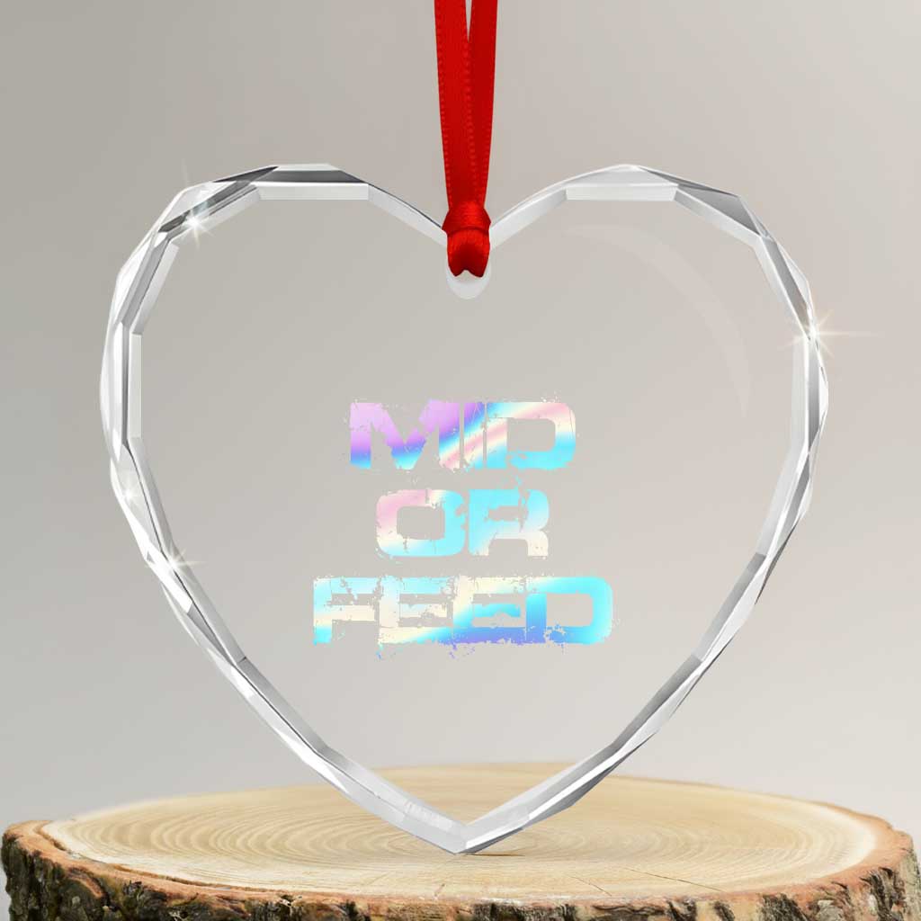 Mid Or Feed Iridescent Effect Heart Crystal Glass Ornament Funny Game Lover Gift TS12 Transparent Glass 3'' Heart Print Your Wear