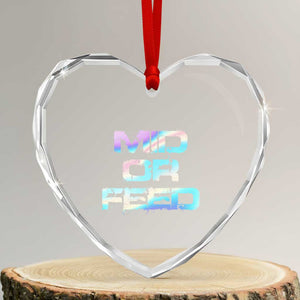 Mid Or Feed Iridescent Effect Heart Crystal Glass Ornament Funny Game Lover Gift TS12 Transparent Glass 3'' Heart Print Your Wear