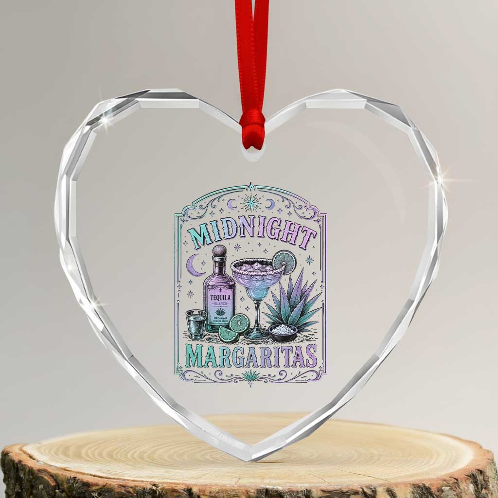 Midnight Margaritas Halloween Witch Cocktail Lover Heart Crystal Glass Ornament TS11 Transparent Glass 3'' Heart Print Your Wear