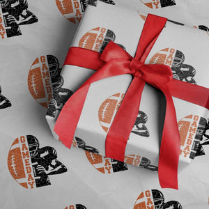 Midwest Football Lover Wrapping Paper Roll CFBB Fan Gift TS12 White Print Your Wear