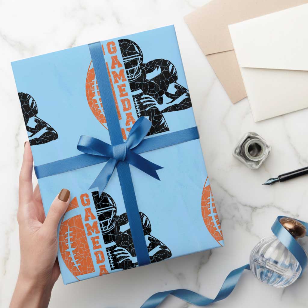 Midwest Football Lover Wrapping Paper Roll CFBB Fan Gift TS12 Light Blue Print Your Wear