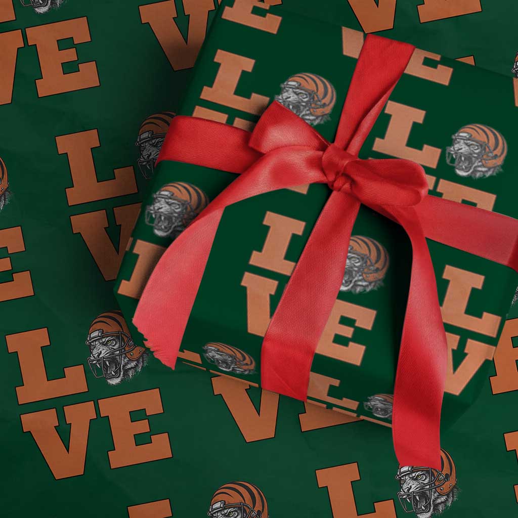Midwest Football Pride Wrapping Paper Roll Game Day Gift TS12 Green Print Your Wear