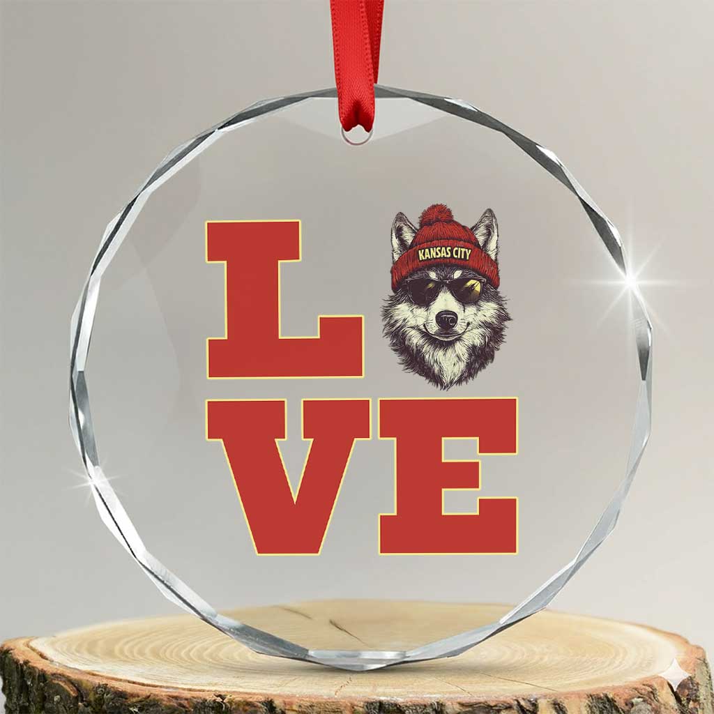 Midwest Wolf Football Pride Crystal Glass Ornament Game Day Gift TS12 Transparent Glass 3'' Circle Print Your Wear