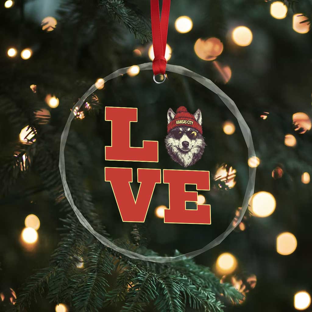 Midwest Wolf Football Pride Crystal Glass Ornament Game Day Gift TS12 Print Your Wear