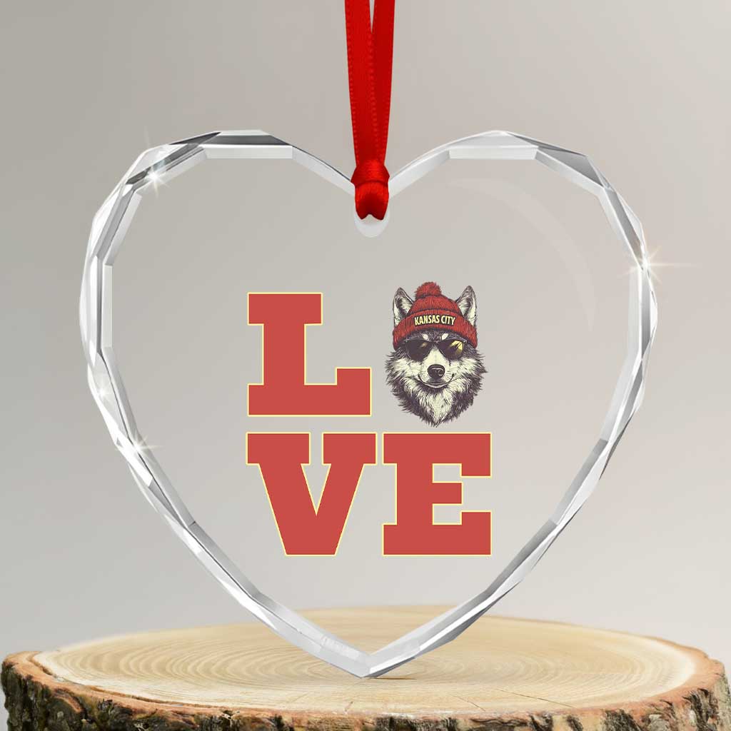 Midwest Wolf Football Pride Heart Crystal Glass Ornament Game Day Gift TS12 Transparent Glass 3'' Heart Print Your Wear